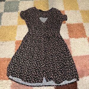 Floral Black and Pink Dress